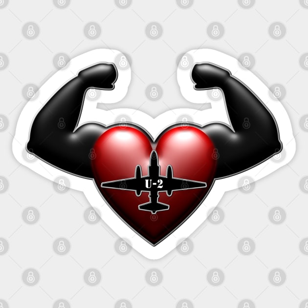 U2 spy plane flexing heart Sticker by DrewskiDesignz